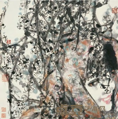 林墉 戊寅（1998）年作 人物 镜心 69×68.5cm