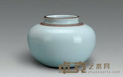 清乾隆 青釉铁锈釉罐 9.5×14.5cm