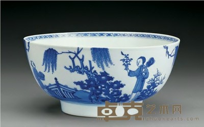 清乾隆 青花人物纹碗 23.3×10.5cm