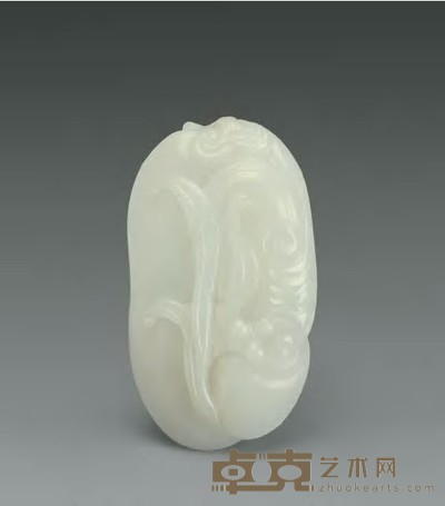 清乾隆 玉雕如意坠 5.2×3.2cm