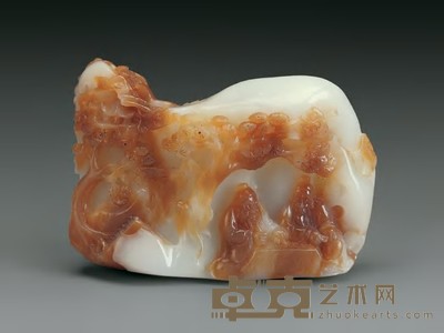 清 玉巧作观棋图摆件 10.5×6.5cm