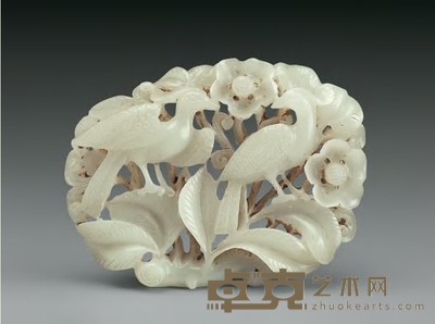 元 玉双鸟件 8.8×6.2cm