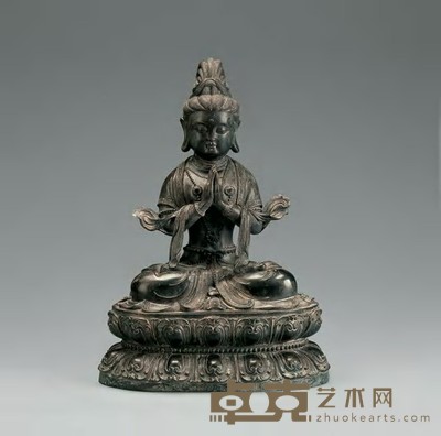 清初 铜观音 高36.5cm