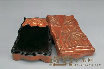 清 竹节形木漆砚 11.5×8×3.4cm