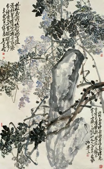 吴昌硕 花卉 立轴141×87cm