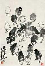黄冑 雏鸡 镜心