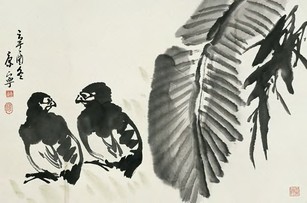 康宁 八哥 立轴