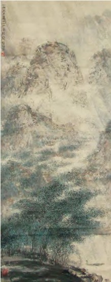 傅抱石 山水 立轴117×46cm