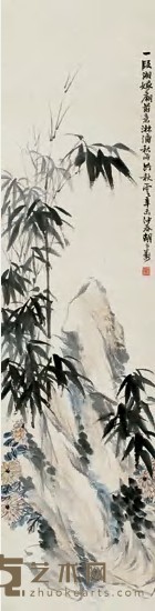 胡公寿 辛未（1871）年作 双清图 立轴 146×37cm