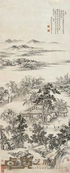 张若霭 卢鸿草堂图 立轴 131×53cm
