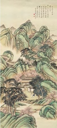 沈敦和 丁巳（1917）年作 桃坞春晴 立轴