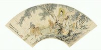 沙馥 丁酉（1897）年作 钟馗嫁妹 扇面