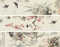 胡公寿 壬戌（1862）年作 百花微痕 手卷