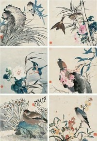 任薰 壬申（1872）年作 花鸟清韵（十二件选六） 镜心