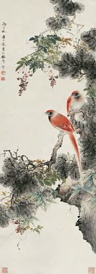 颜伯龙 寿带鸟 镜心 (寿带鸟组图) 兼赠夙星姐姐