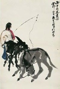 黄胄 癸卯（1963）年作 赶驴图 镜心