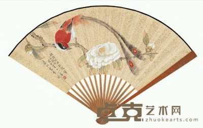 陈小翠 吴青霞 辛丑（1961）、癸卯（1963）年作 富贵长寿 行书 成扇 19×50cm