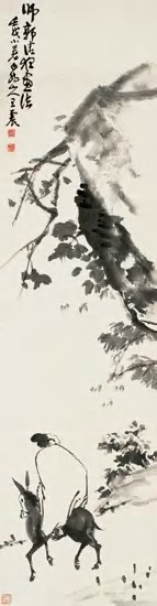 王震 壬戌（1922）年作 驴背觅句 立轴