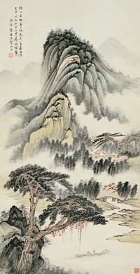 贺天健 庚寅（1950）年作 西湾看山 立轴