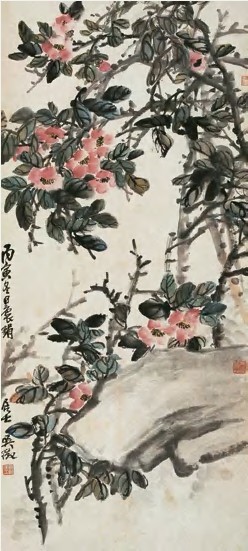 吴徵 丙寅（1926）年作 杏花春雨 立轴