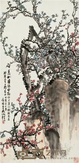 吴徵 丁亥（1947）年作 凛寒傲骨 立轴 104×50cm