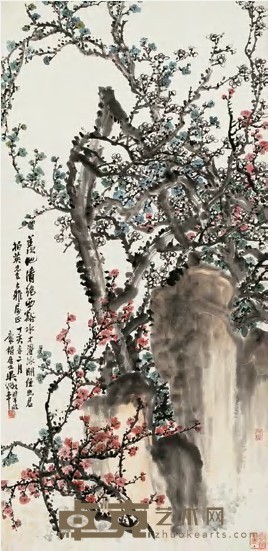 吴徵 丁亥(1947)年作 凛寒傲骨 立轴 104×50cm