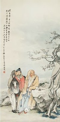 沈心海 庚辰（1940）年作 探梅图 立轴