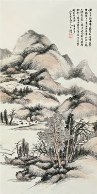 吴湖帆 辛酉（1921）年作 山居闲景 立轴