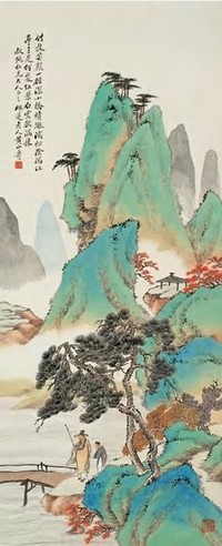 黄山寿 红叶秋山 镜心