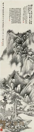 吕浩 壬午（1882）年作 浮光峦影 立轴 183×48cm