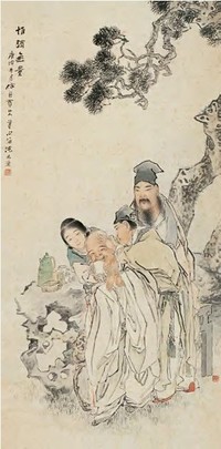 沈心海 庚戌（1910）年作 惟酒无量 立轴