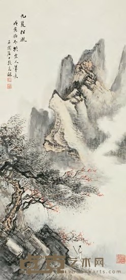张石园 戊寅（1938）年作 九夏松风 立轴 82×37cm