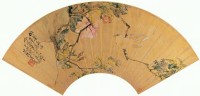 黄山寿 丁丑（1877）年作 月月平安 扇面