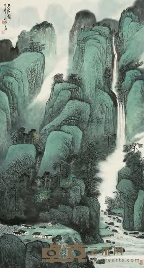 蔡天雄 癸未（2003）年作 山居图 镜心 179×95cm