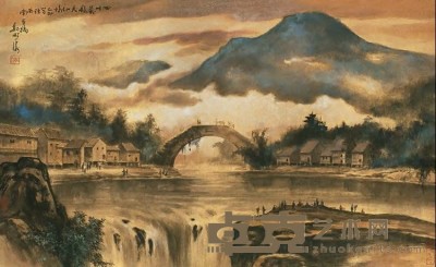 魏照涛 己卯（1999）年作 天仙桥即景 镜心 59×97cm