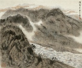 傅抱石 山水 立轴