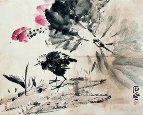 陈子庄 花鸟 立轴