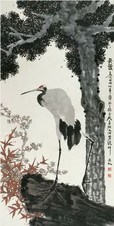 谭天仁 松鹤图 镜心
