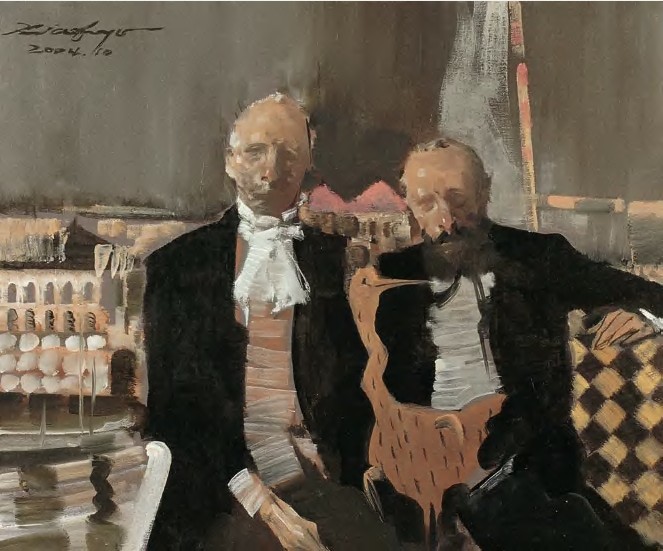 俞晓夫 2004年作 老朋友50×60cm