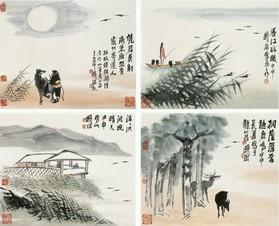 林曦明 2004年作 四季山水图 立轴