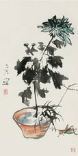 谢之光 秋菊图 镜心