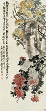赵云壑 霜红菊茂图 立轴