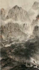 傅抱石 1947年作 万竿烟雨图 立轴