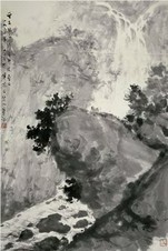 傅抱石 1960年作 观瀑图 立轴