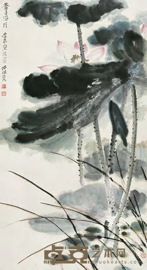何海霞 香远溢清 立轴 96×52cm