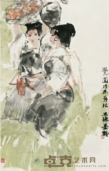 周思聪 南国少女 立轴 110×70cm