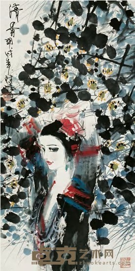 林墉 1994年作 清香 立轴 136×68cm