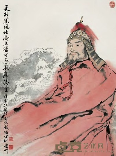 范曾 1980年作 戚继光 立轴 93×69cm
