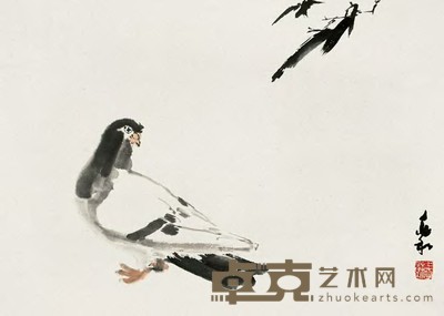 蒋兆和 和平鸽 镜心 40×59cm