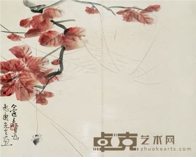 王个簃 红叶 镜心 25×32cm